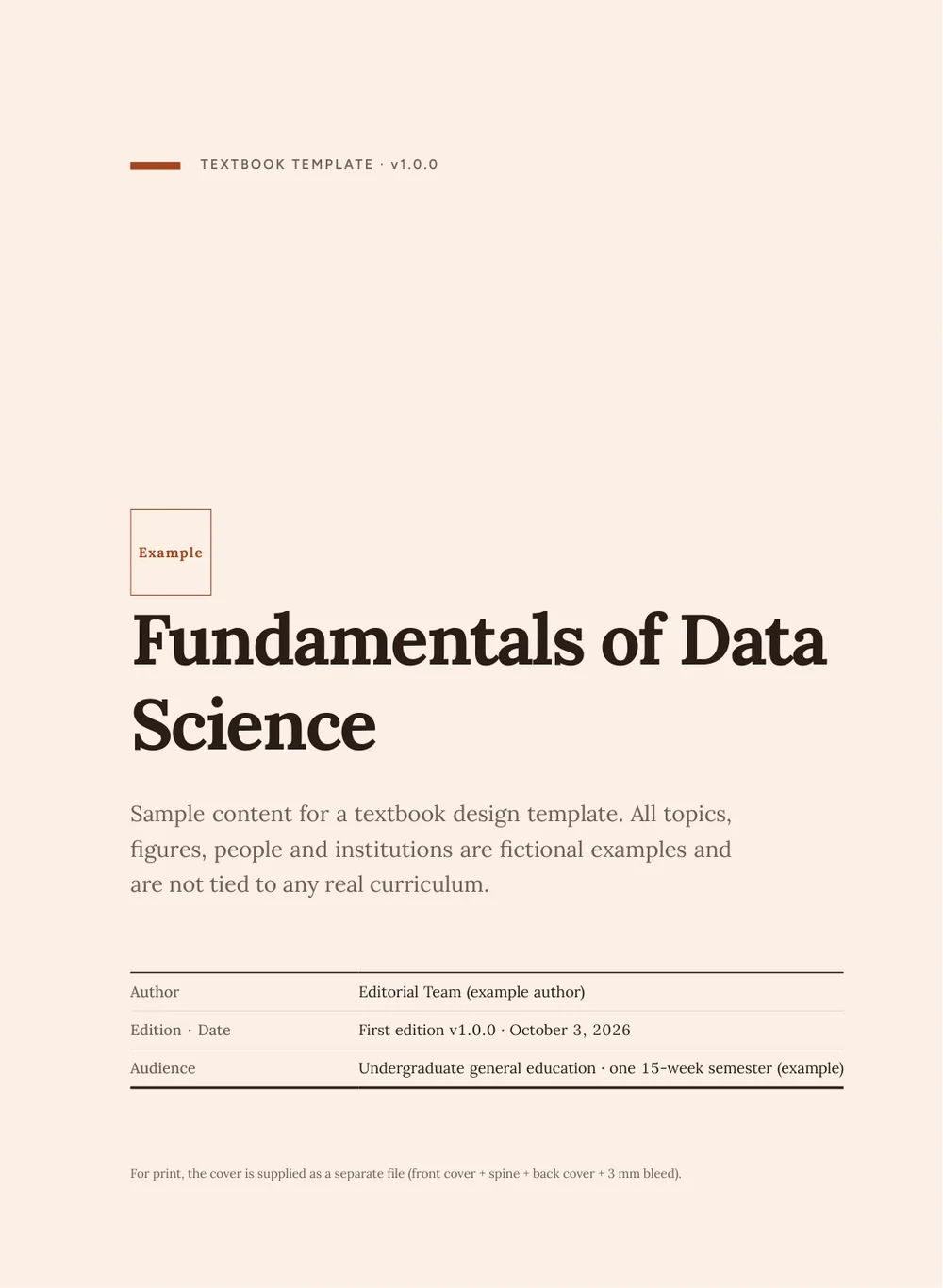 Warm Editorial — Cover