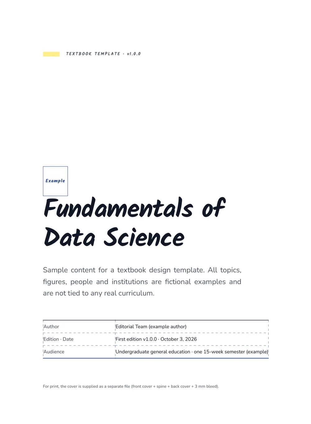 Notebook Workbook — Cover