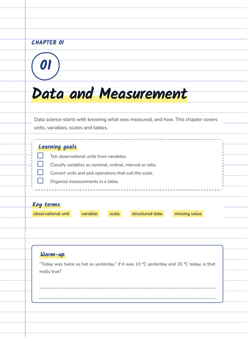 Notebook Workbook — Chapter opener
