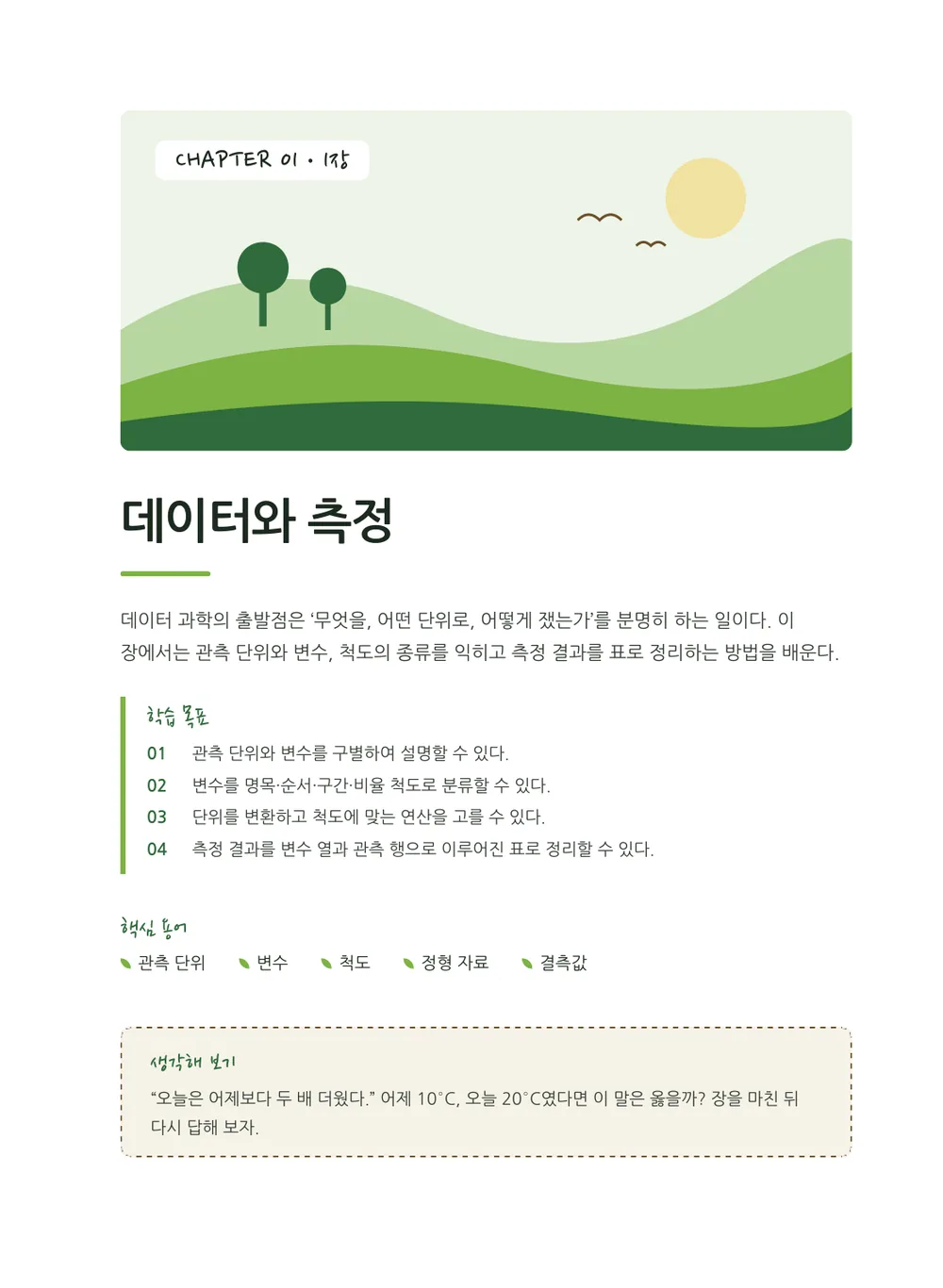 네이처 사이언스 — 장 표제지