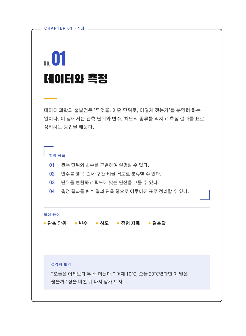 남빛 중학 — 장 표제지