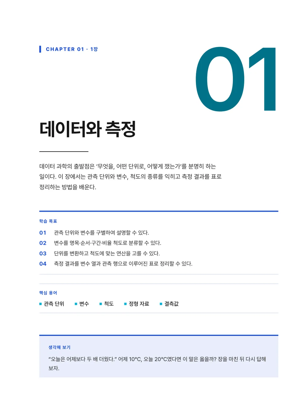코발트 이공 — 장 표제지